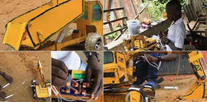 16 Year Old Talented Boy Builds Excavator Using Syringe And Wood
