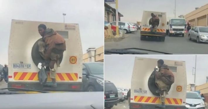 Man Fires Up Internet After Jumping Onto The Back Of Money Truck For A Ride