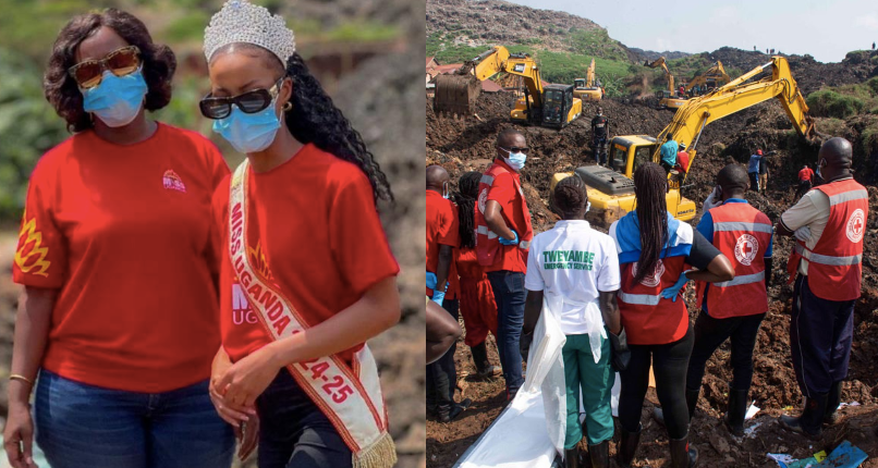 Natasha Nyonyozi Visits To Kiteezi Landfill In Her Pageant Attir