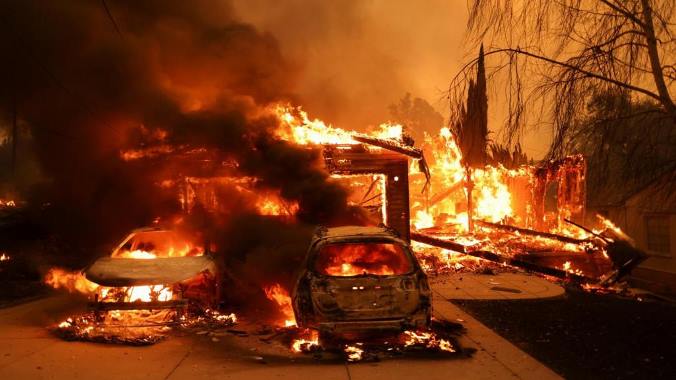 Hollywood Hills In Flames Amid Deadly Wildfire In Los Angeles' History